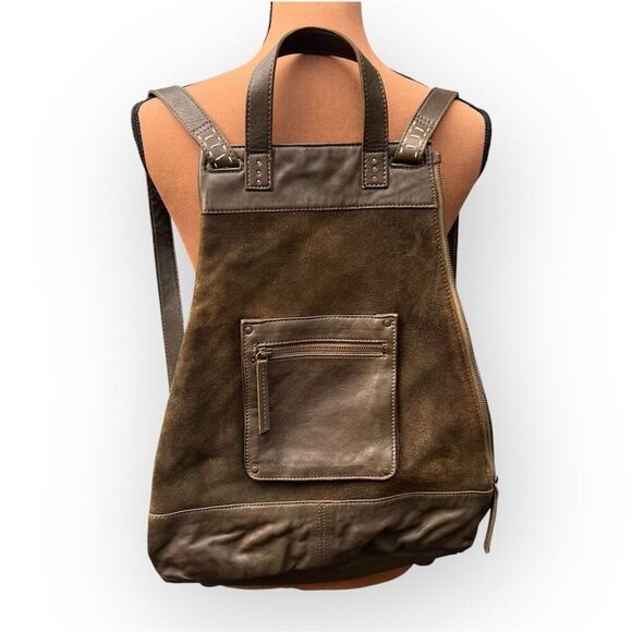Free People x We The Free, Sage Backpack in Bitter Olive, Leather & Suede main image 13
